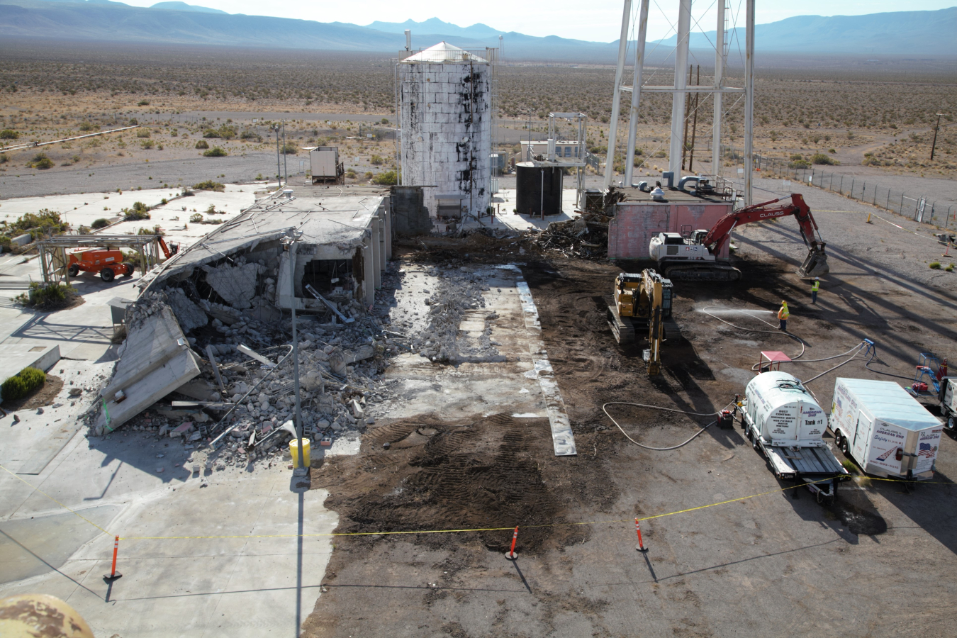 Overhead view of Test Cell C second day demolition