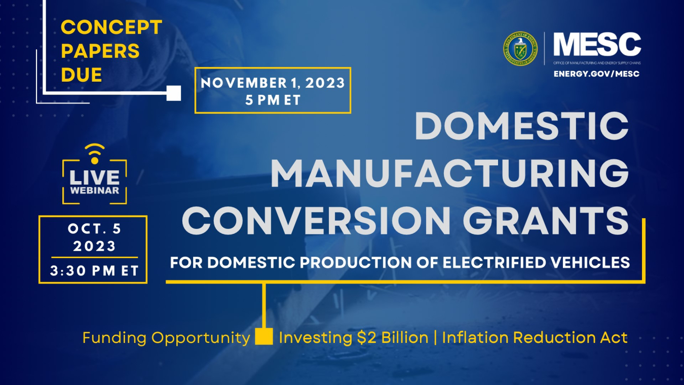 Informational Webinar: Oct 5, 2023 at 3:30 pm ET, Extended: Concept Papers due November 1, 2023 at 5:00 pm ET