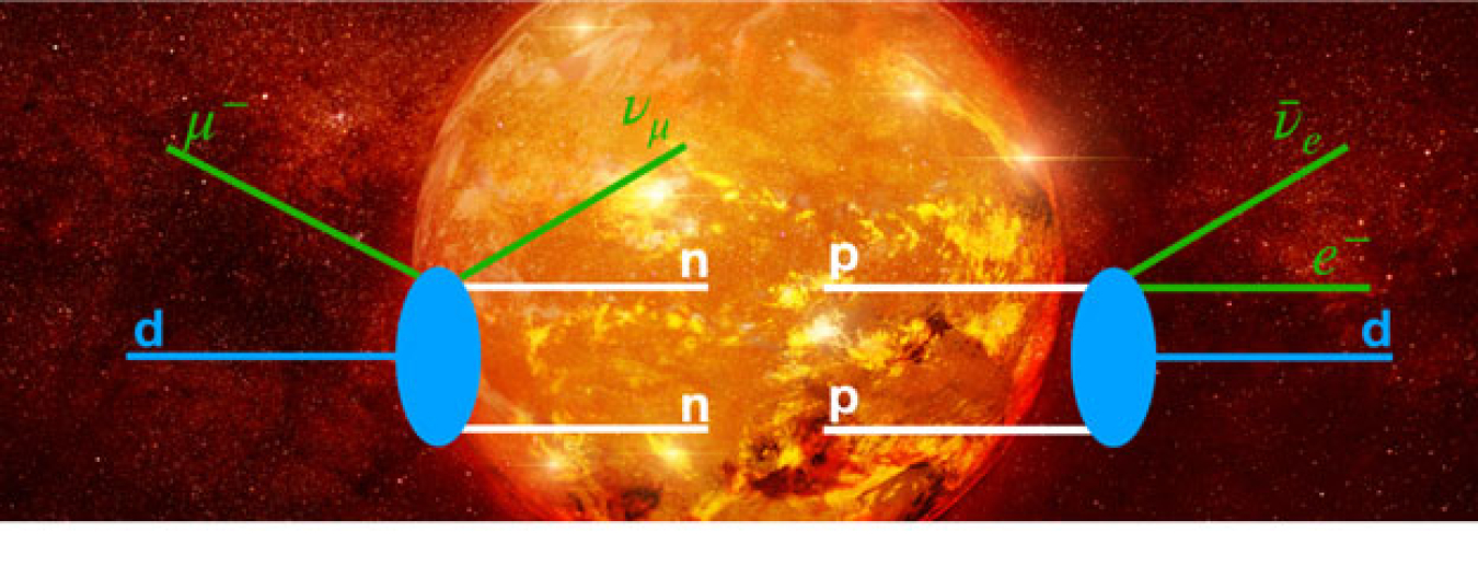 Schematic representation of the muon capture on deuteron and the “sister” proton-proton fusion reaction.