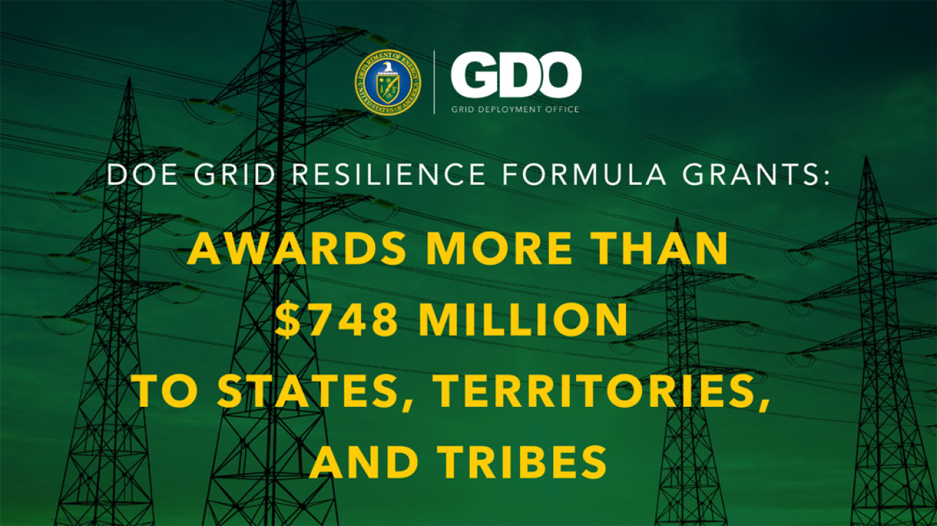 GDO | Grid Deployment Office | DOE Grid Resilience Formula Grants | Awards More Than $748 Million to States, Territories, and Tribesn