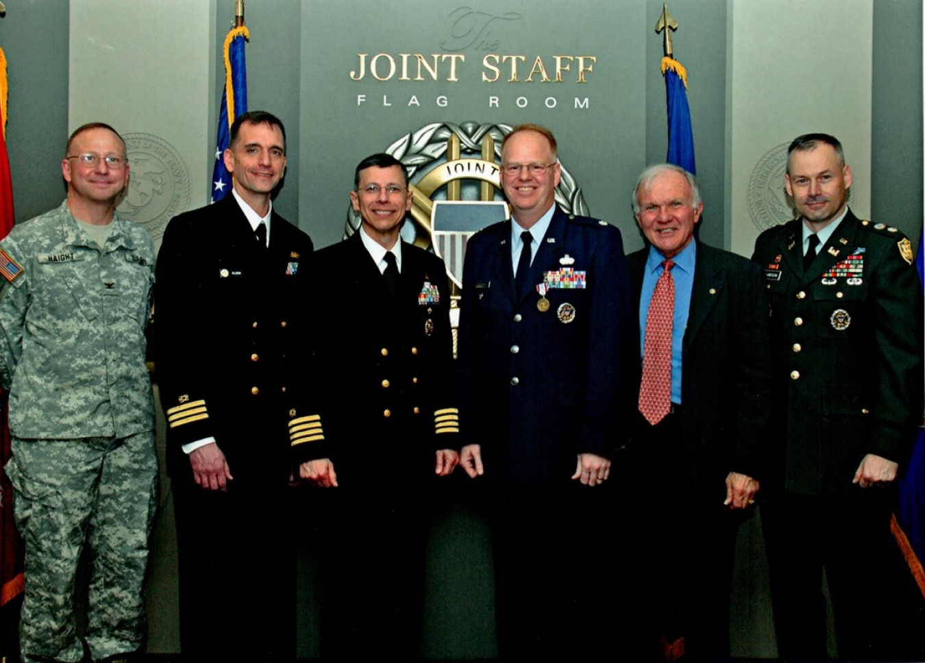 Glascock, third from right, pictured with the joint engineer staff at the Pentagon.