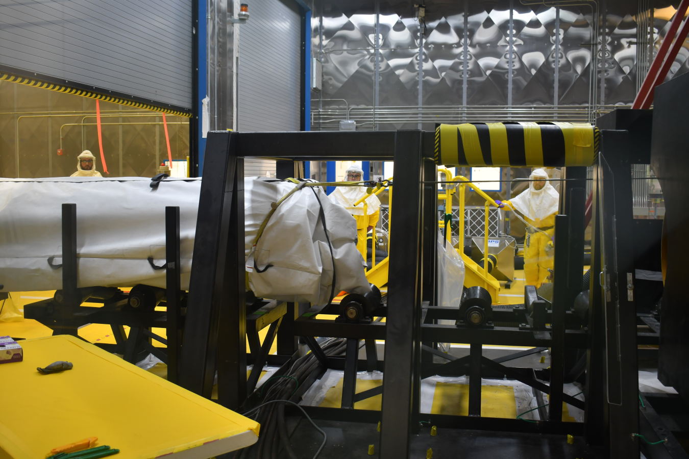 Yellow, white, blue and black pipes