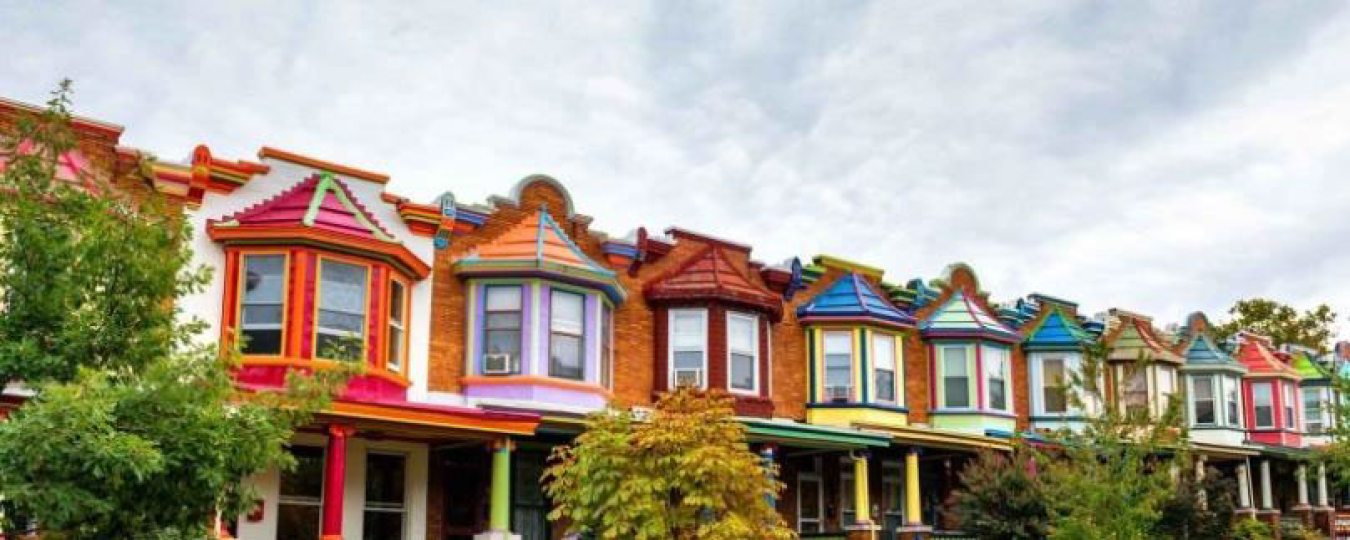 Row of colorful houses