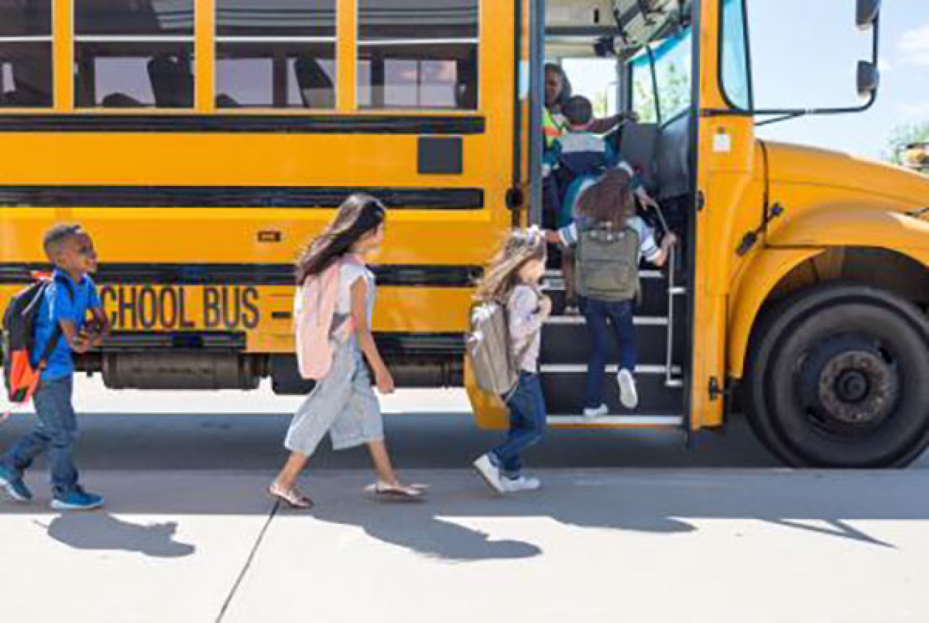 Children boarding school bus