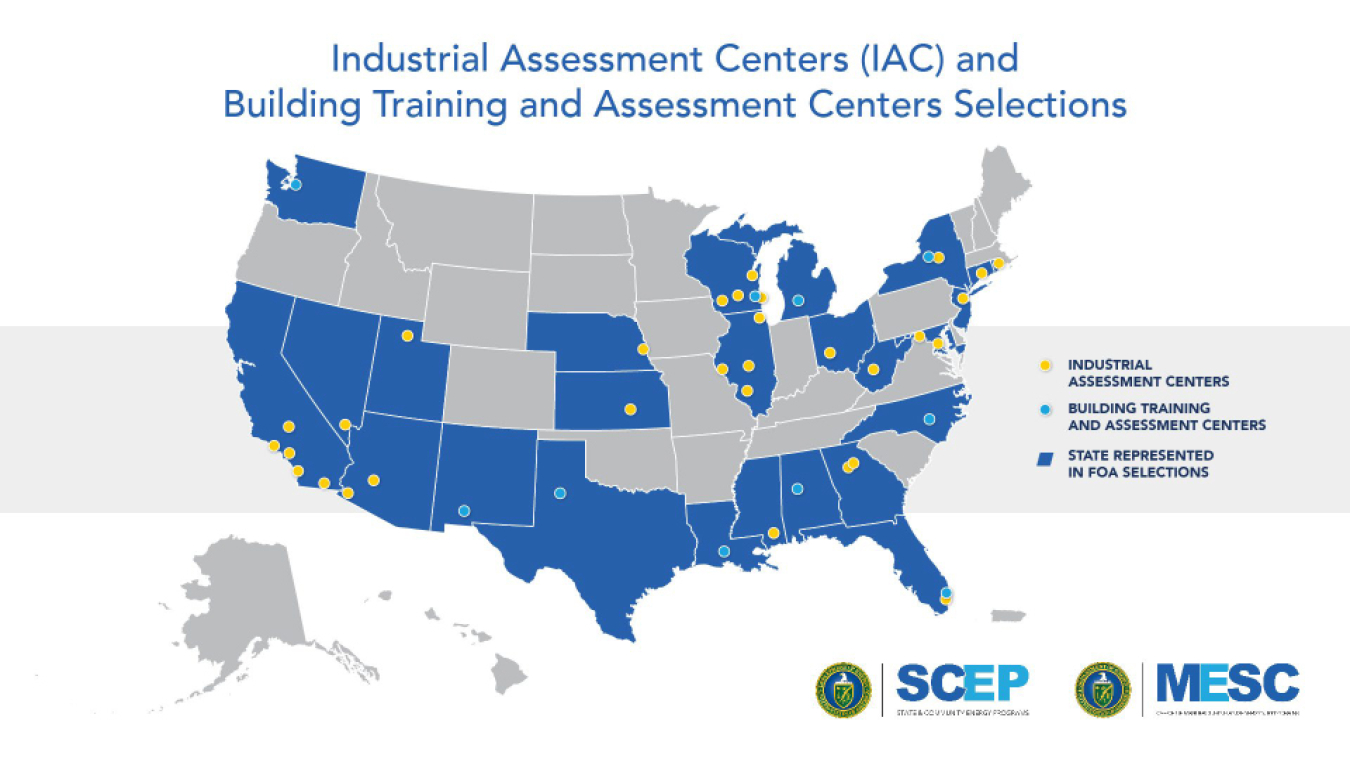 Industrial Training and Assessment Centers (ITAC) and Building Training and Assessment Centers Selections