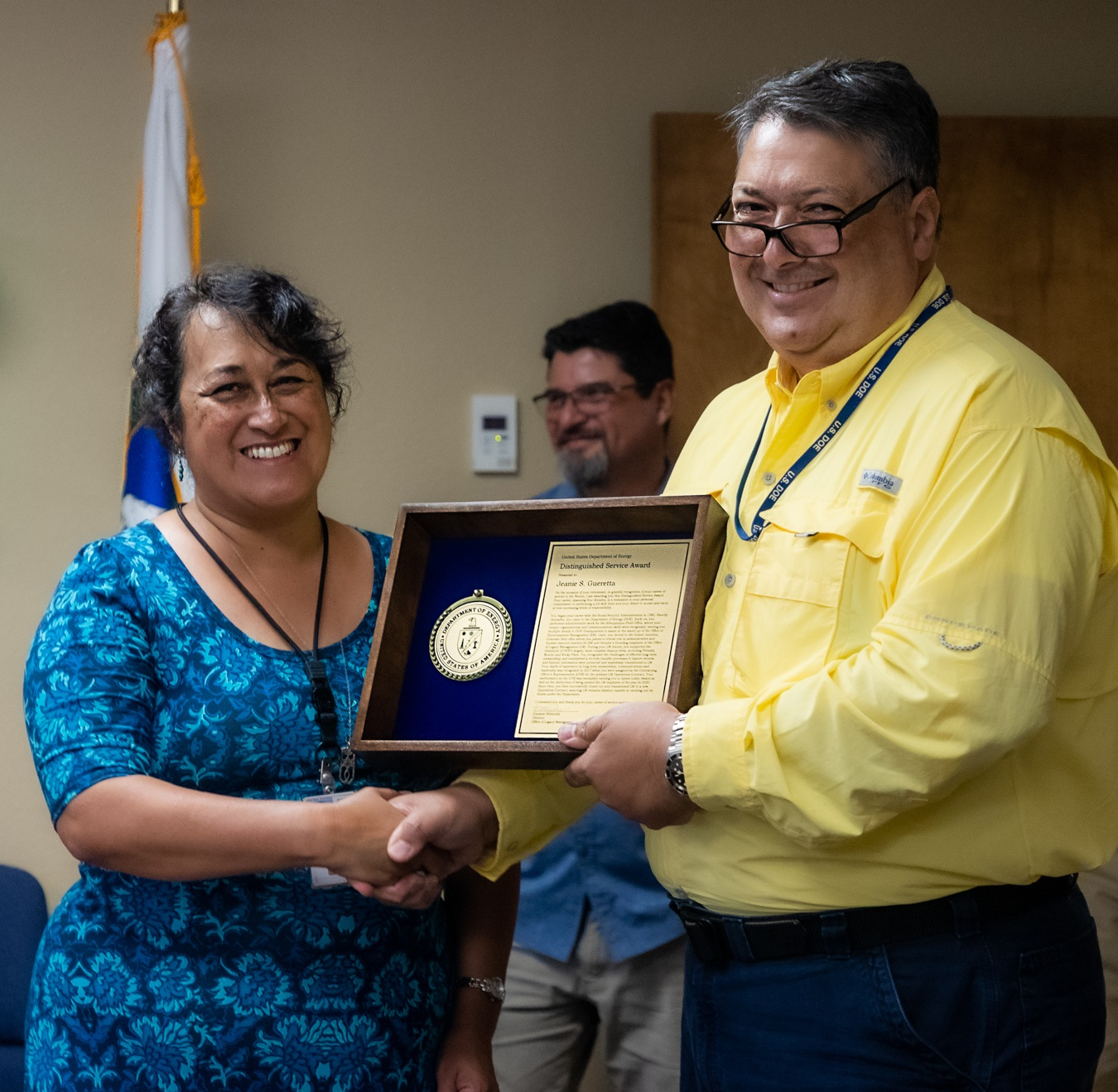 Gueretta and LM Director Carmelo Melendez at Gueretta’s retirement ceremony.