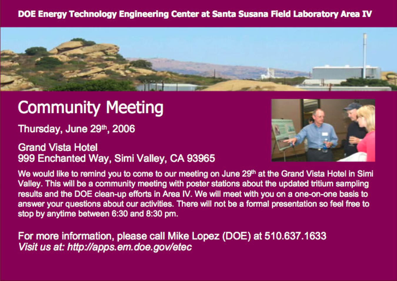 Invitation Card for June 2006Public Meeting
