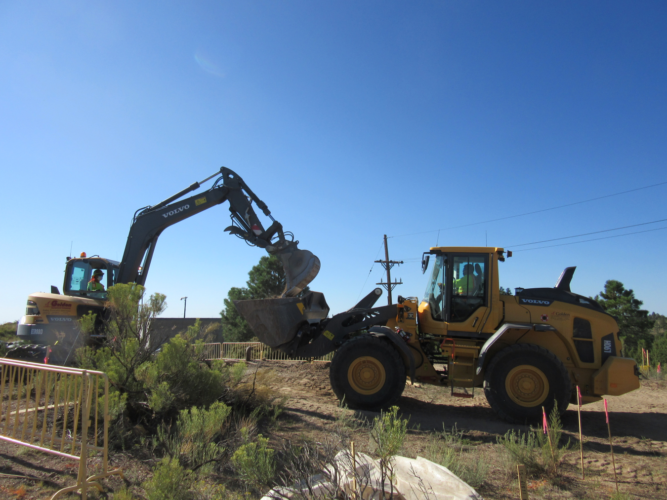 Large yellow construction machinery