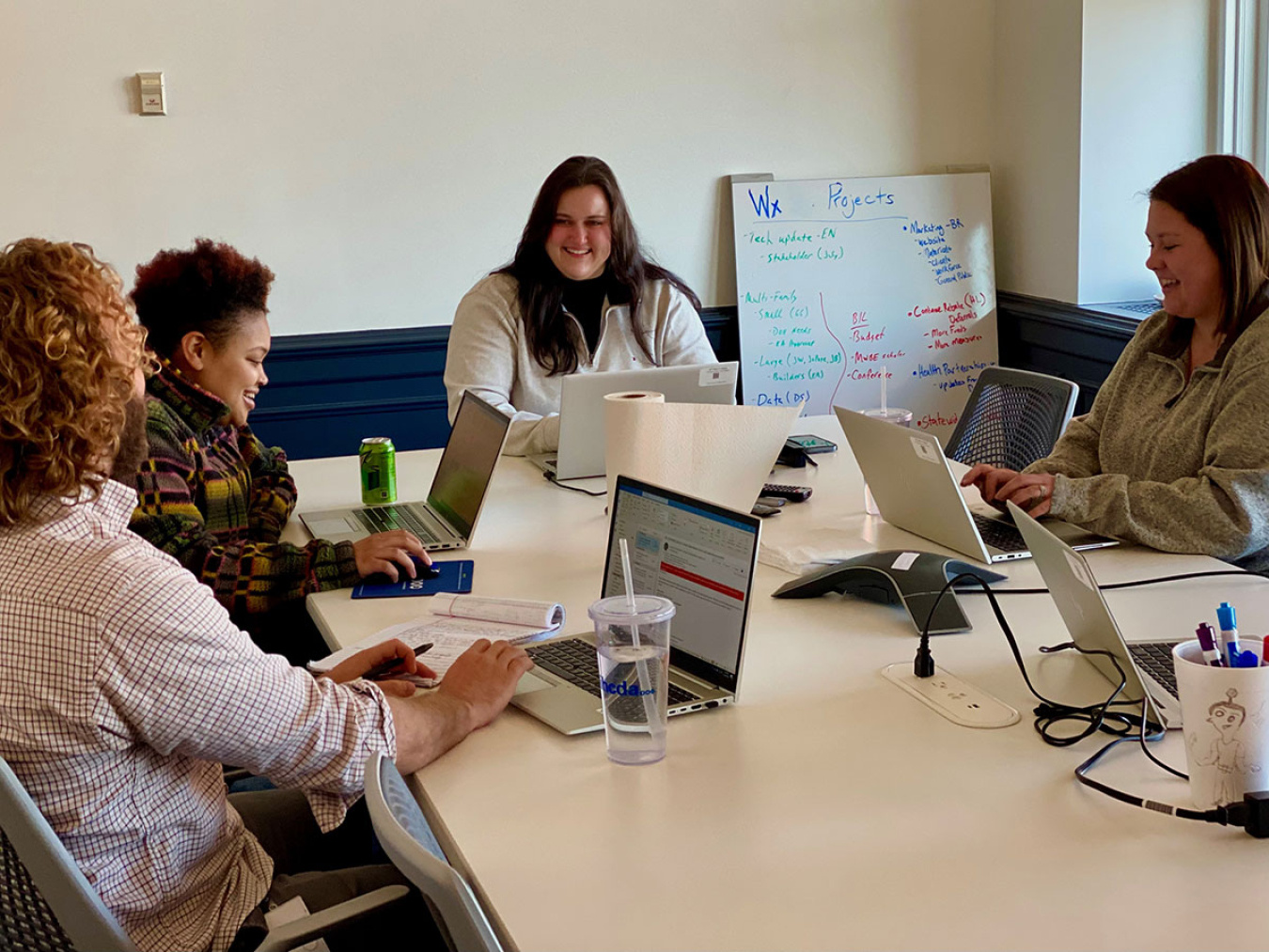 The Special Projects Team in one of their monthly team meetings. Photo courtesy of the Indiana Housing and Community Development Authority.
