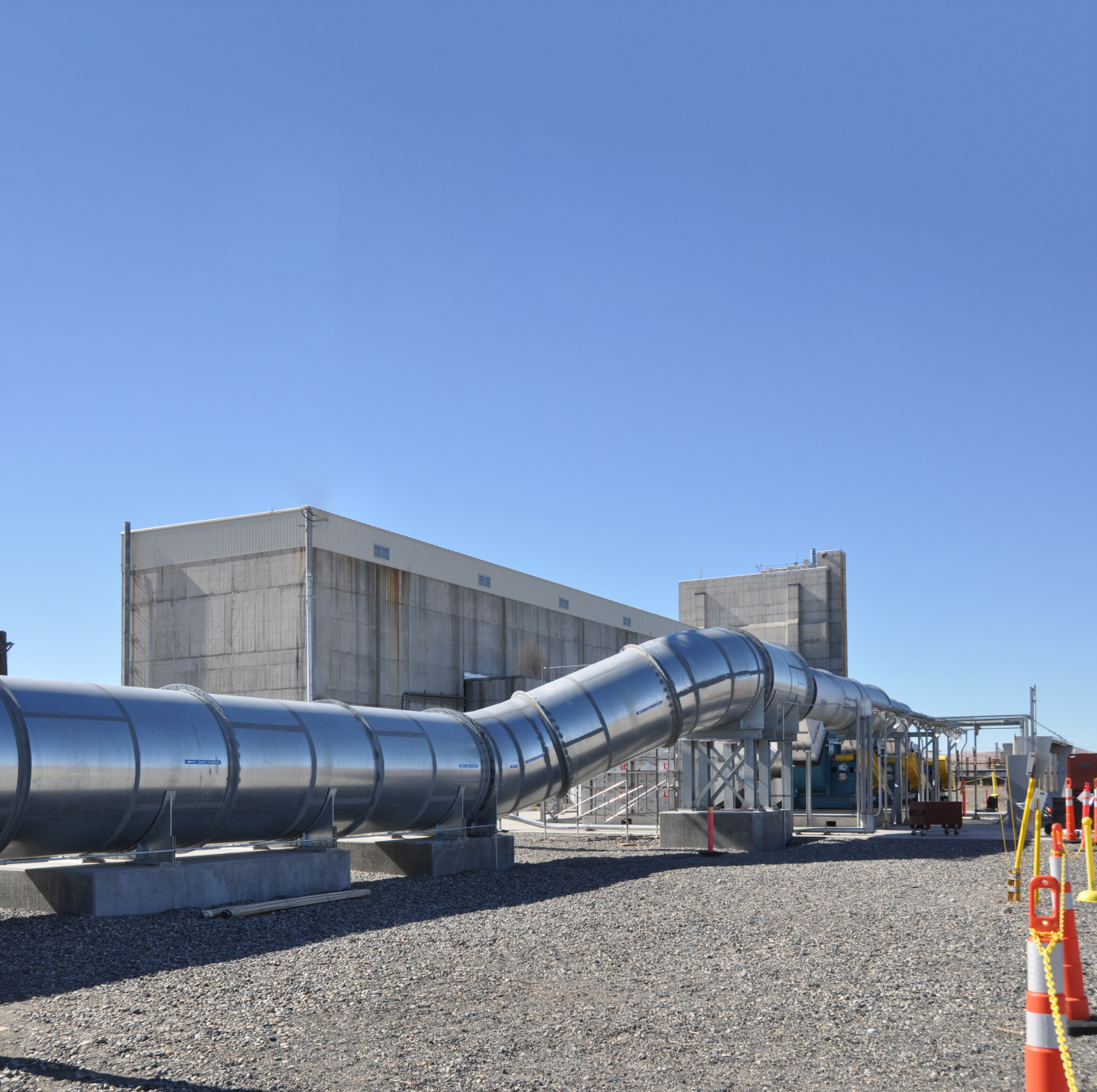 A long metal ventilation tube