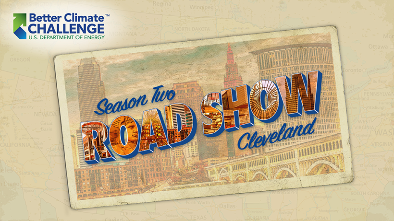 Better Climate Challenge: Season Two Road Show Cleveland postcard-style graphic