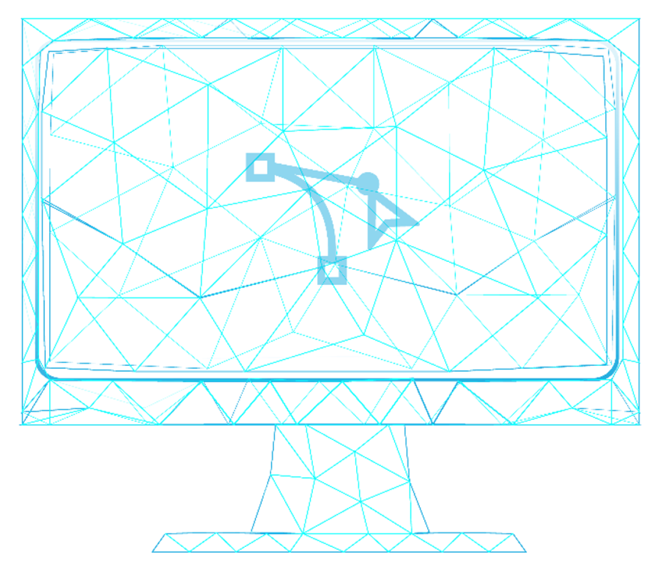 a drawing of a computer monitor