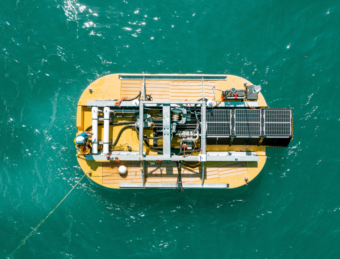 A device deployed in the ocean