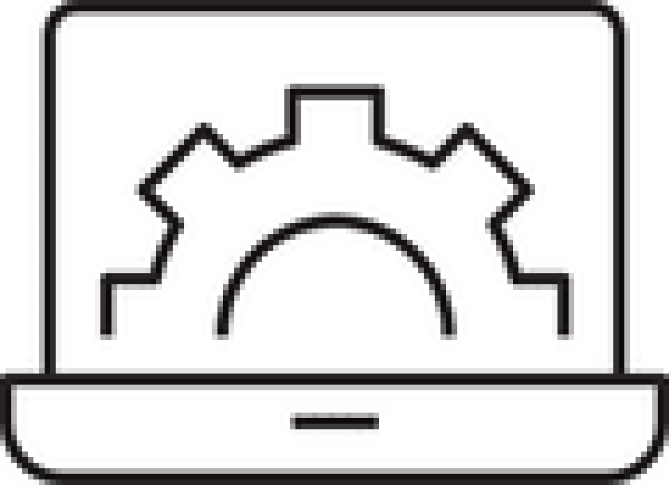 stock art of a computer screen with a settings icon on the screen