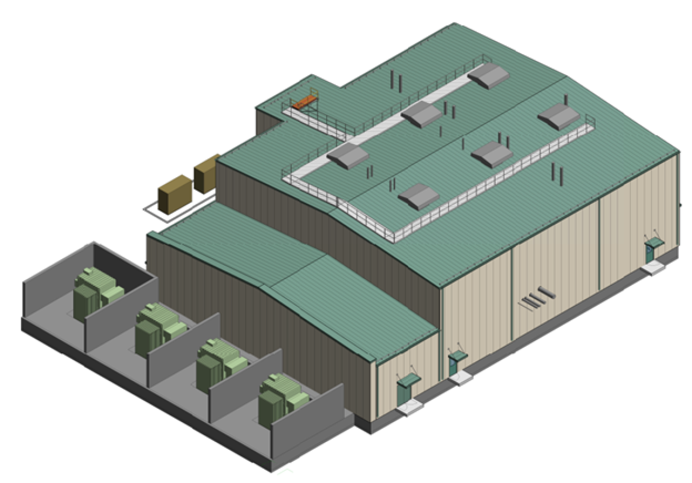 Conceptual sketch of steam plant builidng