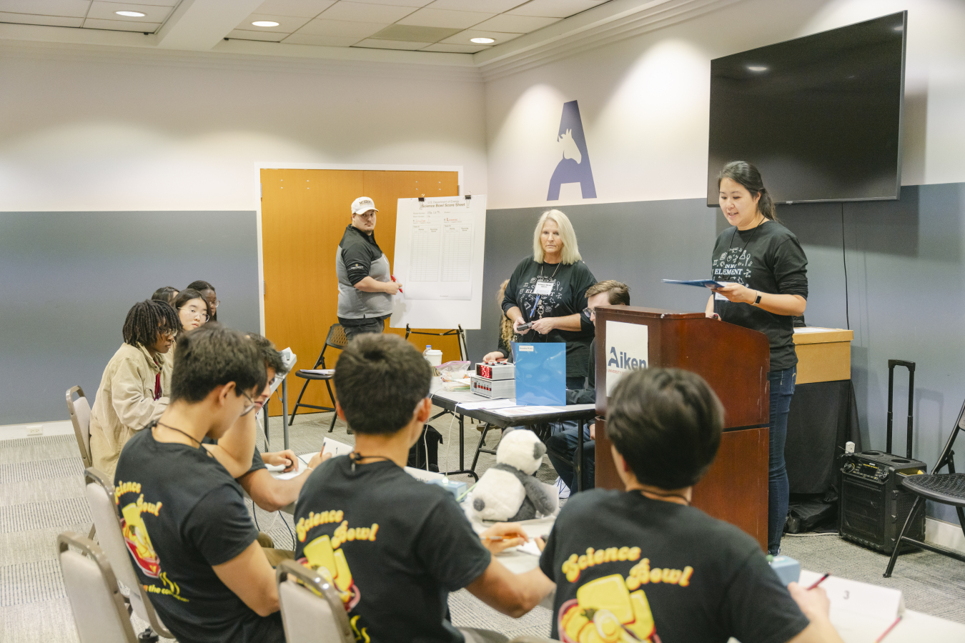 A group of high school students participating in a science bowl