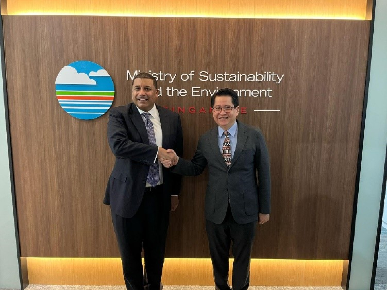 Principal Deputy Administrator Rose with Permanent Secretary of the Ministry of Sustainability and Environment Stanley Loh.