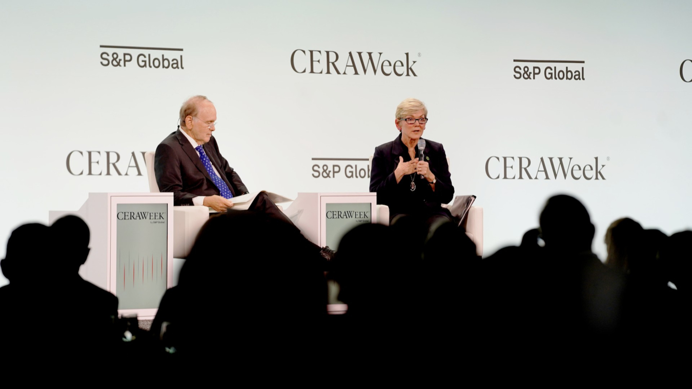 Secretary Granholm participates in a fireside chat with S&P Global Vice Chairman and CERAWeek Chairman Daniel Yergin at CERAWeek 2024.