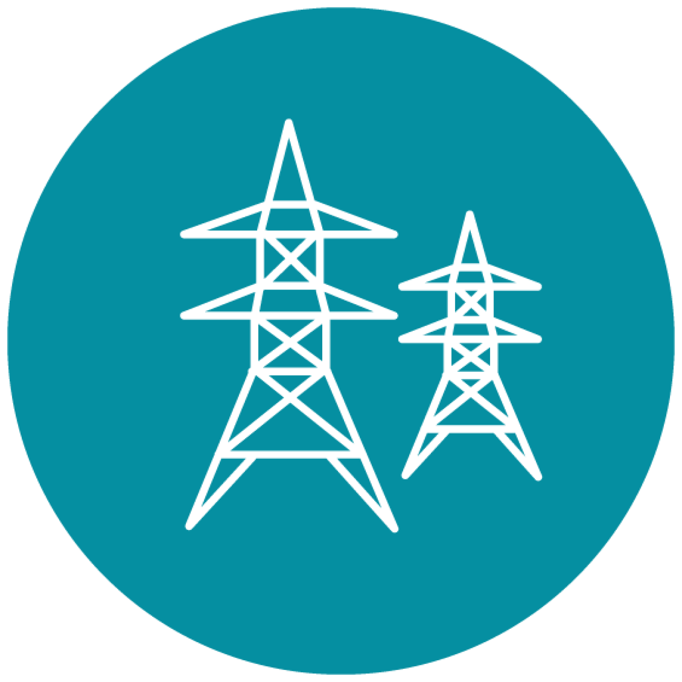 An icon of two transmission towers