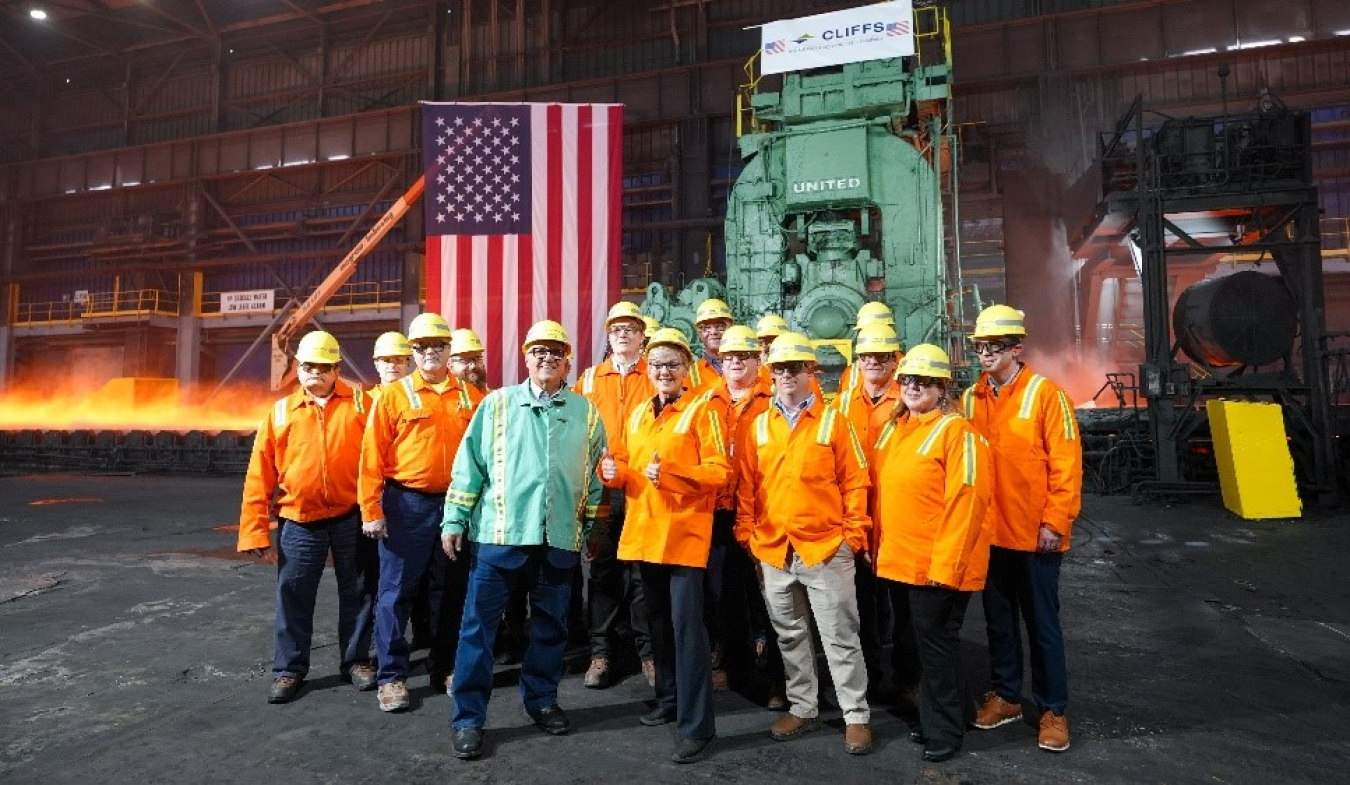 Secretary Granholm at the Cleveland-Cliff Steel mill in Middletown, Ohio on the day DOE announced $6 billion for industrial decarbonization.