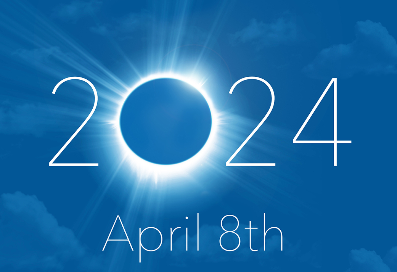 April 8th, 2024, with an eclipse image as the zero