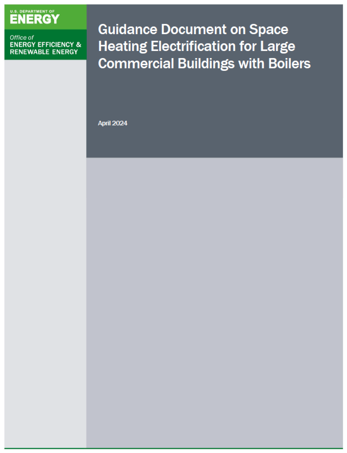 Guidance Document on Space Heating Electrification for Large Commercial Buildings with Boilers Cover