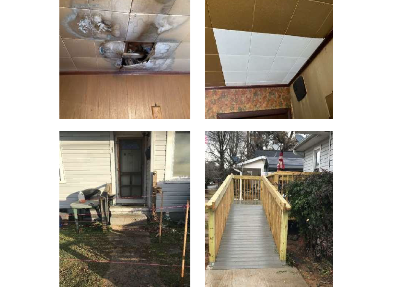 Before and after repairs focused on health and safety. Photo from North Carolina Community Action Association.
