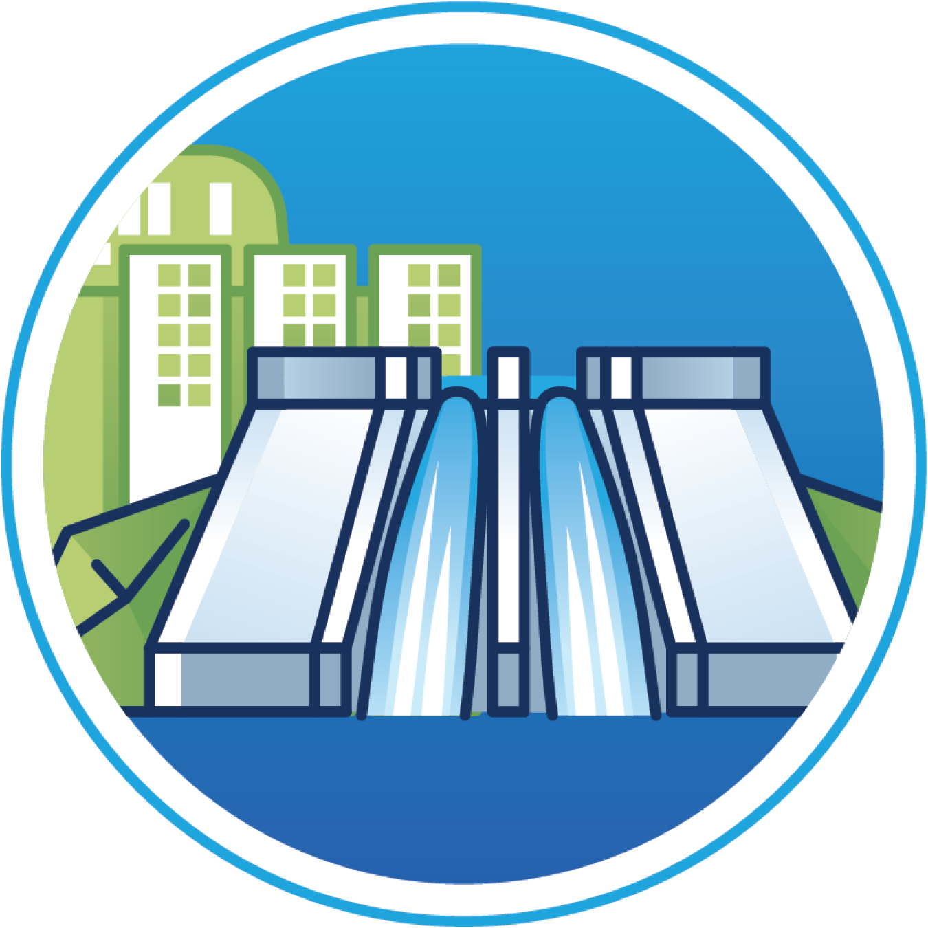Illustration of hydroelectric facility