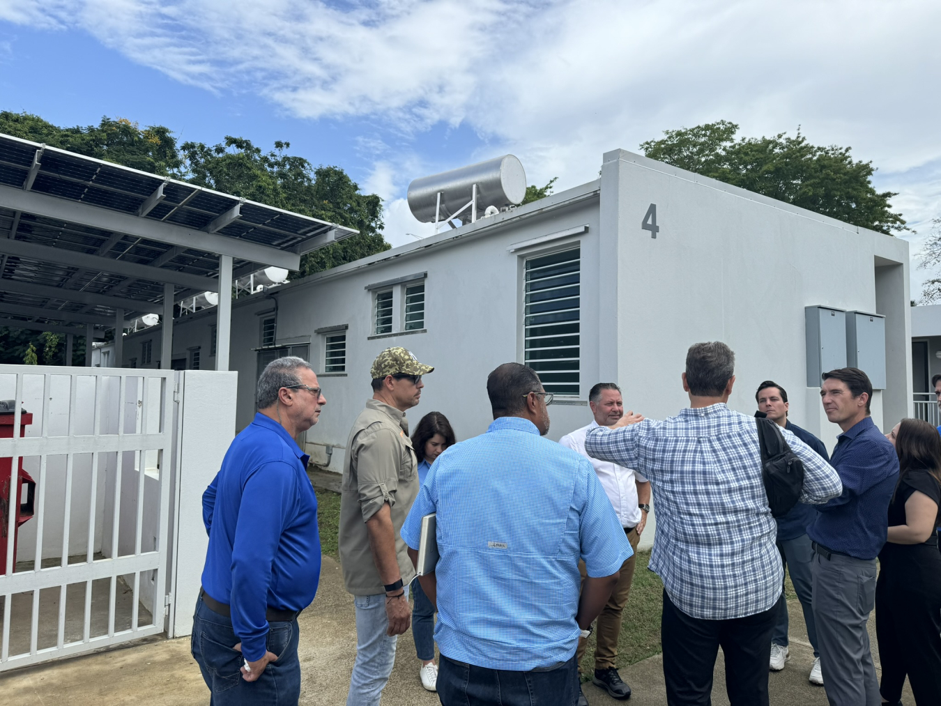 Solar panels are being installed at a subsidized residential complex in San Juan, Puerto Rico.