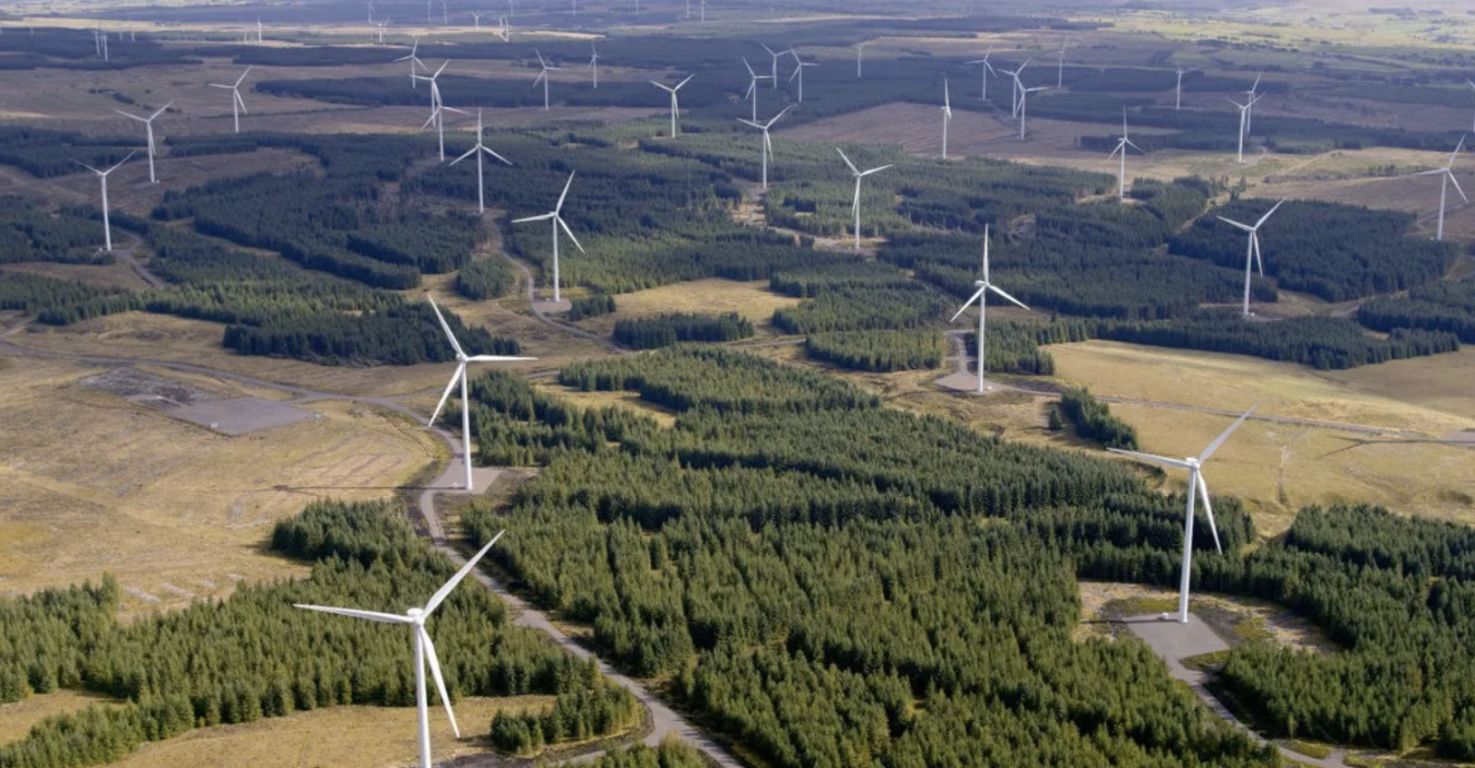 The Whitelee Wind Farm in Sweden is one of the first large-scale wind farms close to a center of population.