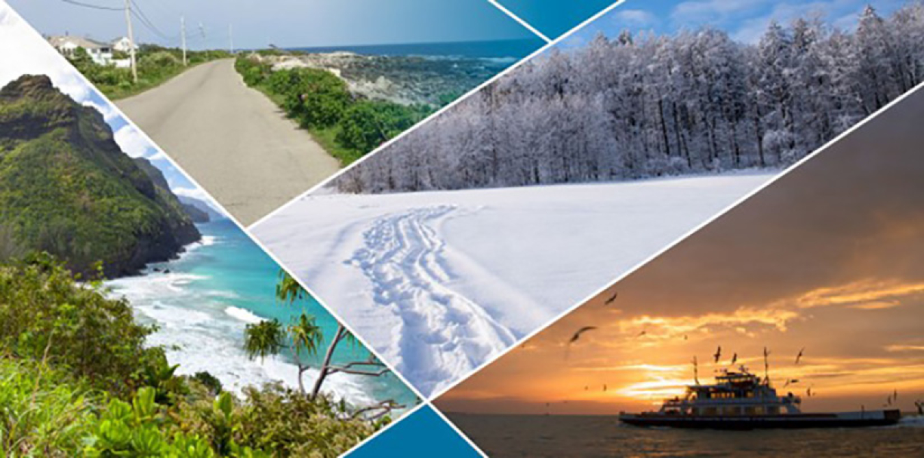 A mosaic of images of island communities.