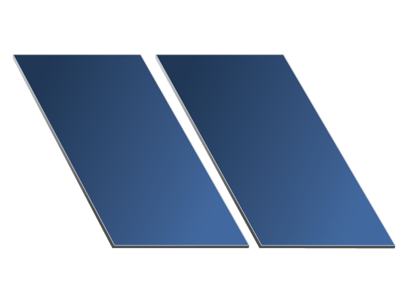 This image represents two ready-to-install CdTe solar modules.