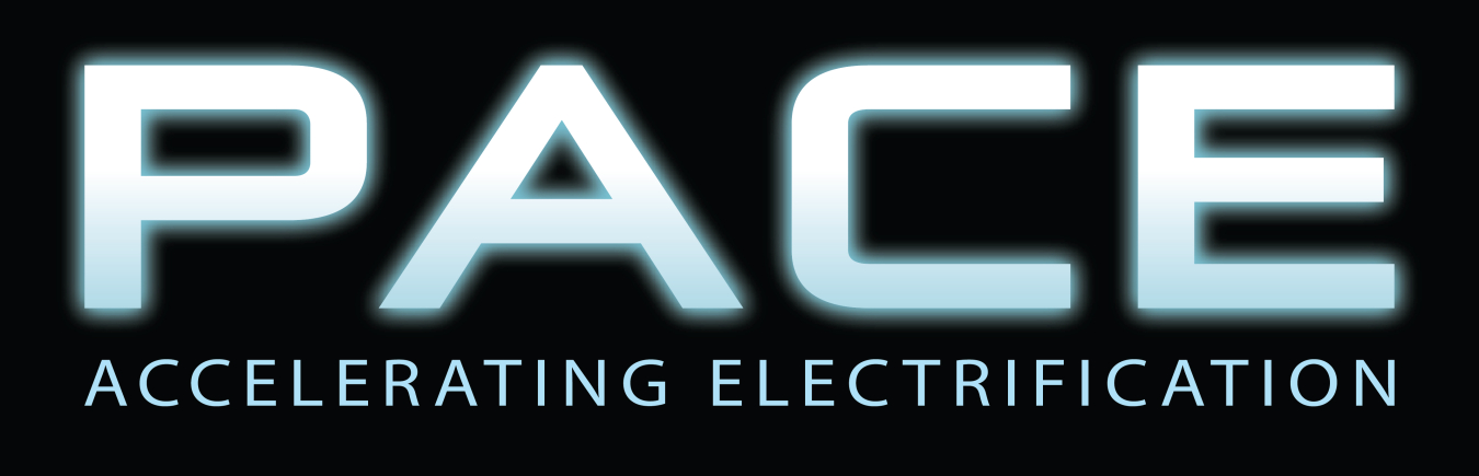 The word PACE on top of the words Accelerating Electrification in white overlayed on a dark background.