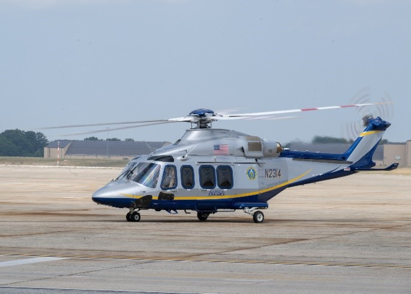 Aerial Measuring System helicopter at Andrews