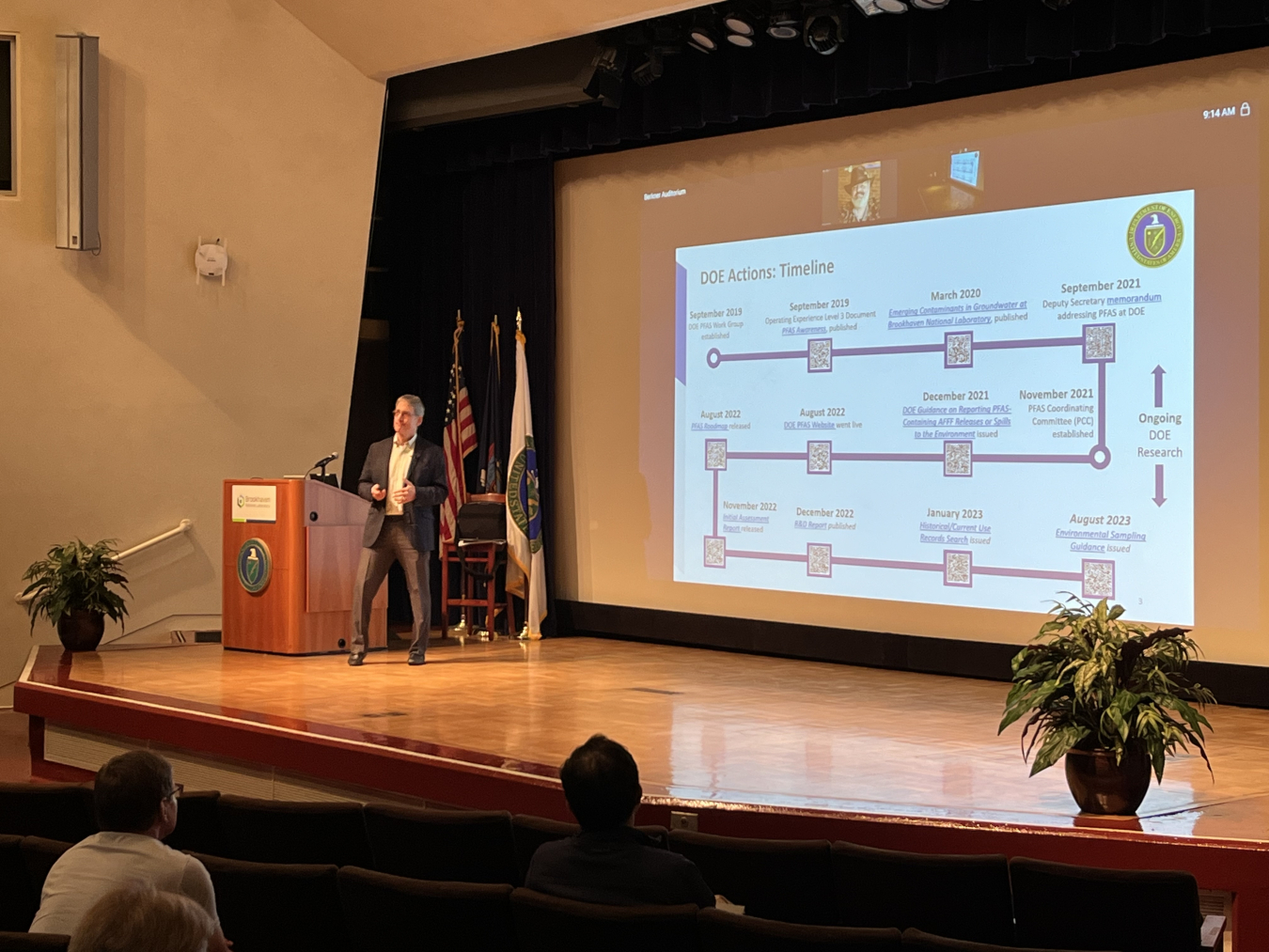 Josh Silverman, Director, Office of Environmental Protection and ES&H Reporting within the Office of Environment, Health, Safety and Security, provides opening remarks and a historical perspective of PFAS to workshop participants