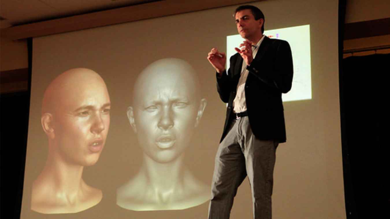 Doug Roble gives the plenary talk on the science behind visual effects and filmmaking at the Science Day program during the 2015 National Science Bowl competition, May 1,2015, in Washington, DC.