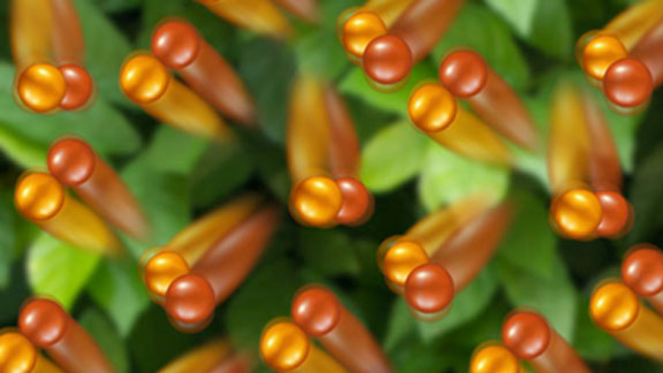 A representation of multi-metal catalysts, which mimic photosynthetic reactions.