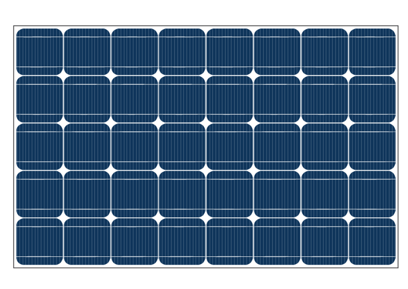 A graphical depiction of a solar module, also known as a panel.
