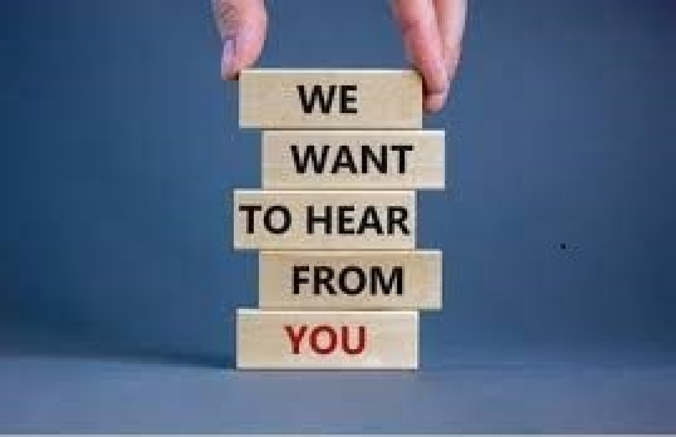 We want to hear from you graphic