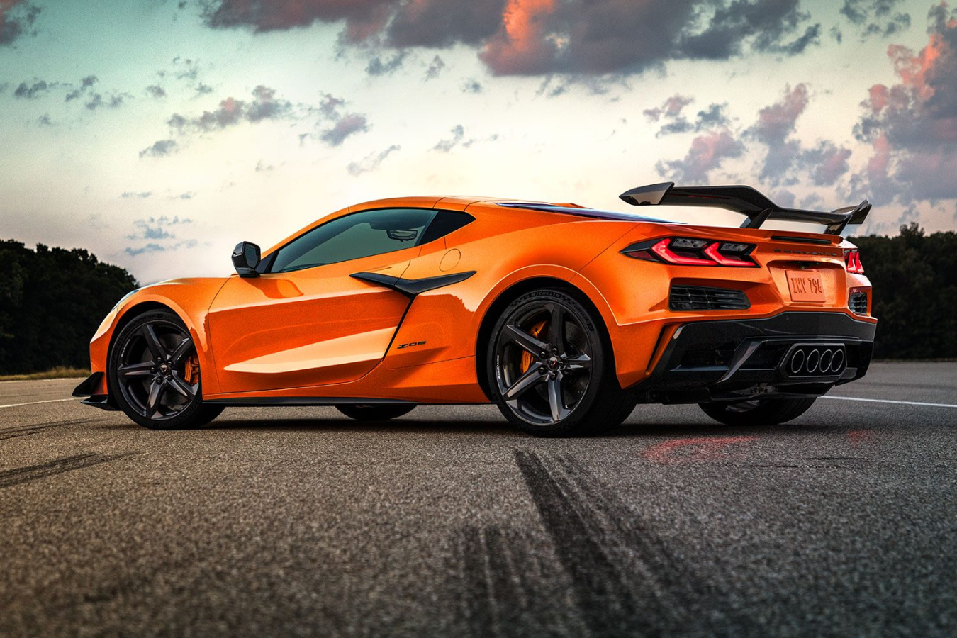 An orange 2024 Chevrolet Corvette Z06 supercar