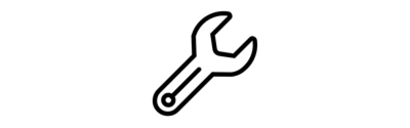 Black icon of a wrench