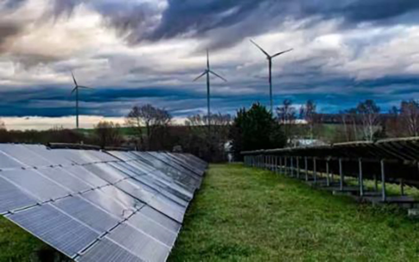 Rows of solar panels