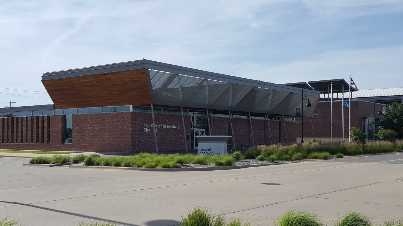 A photo of the Greensburg, Kansas, City Hall