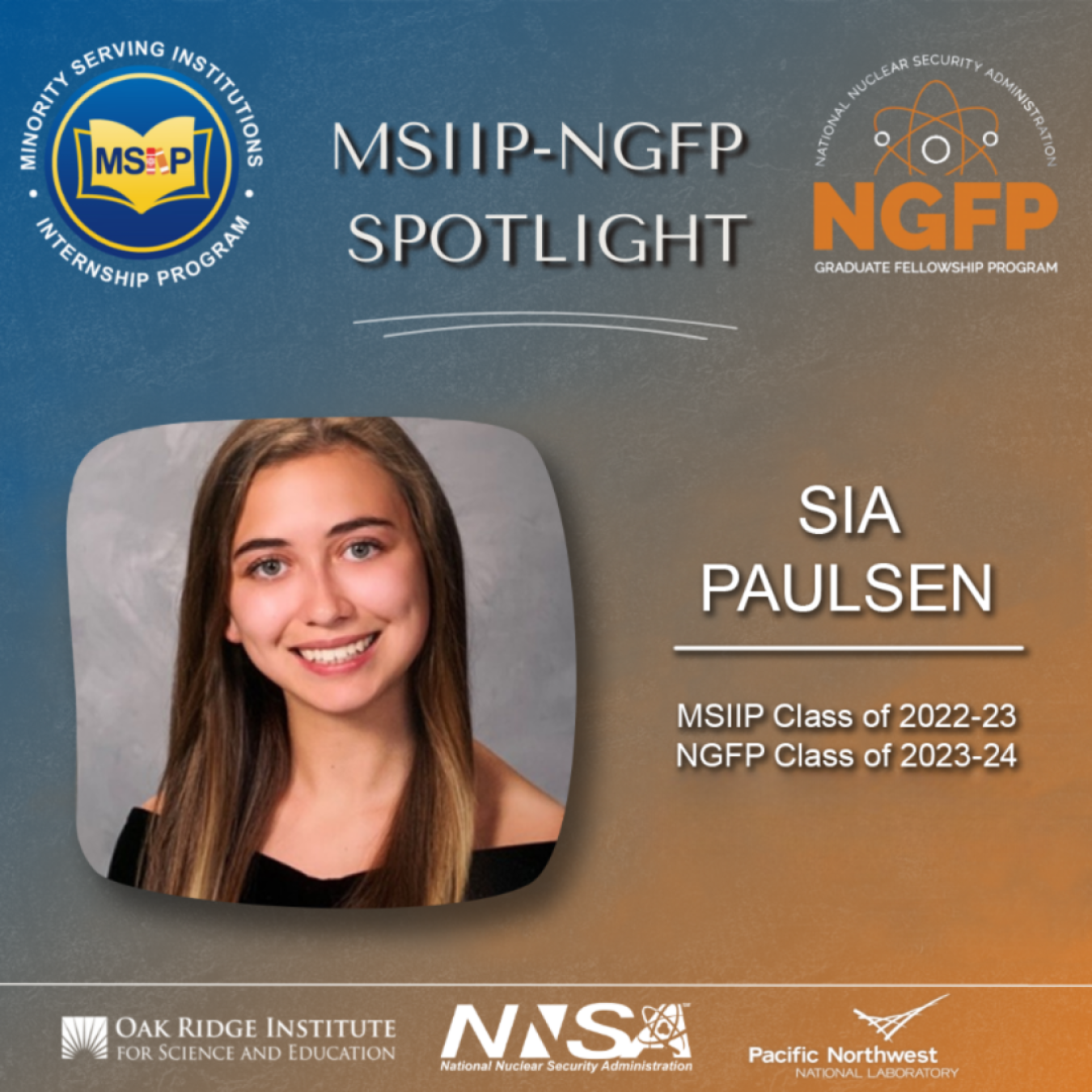 Sia Paulsen (MSIIIP 2022-23 and NGFP 2023-24)