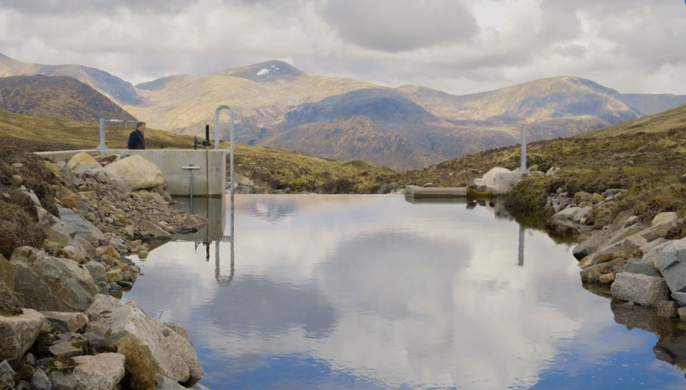 A small-scale hydropower dam