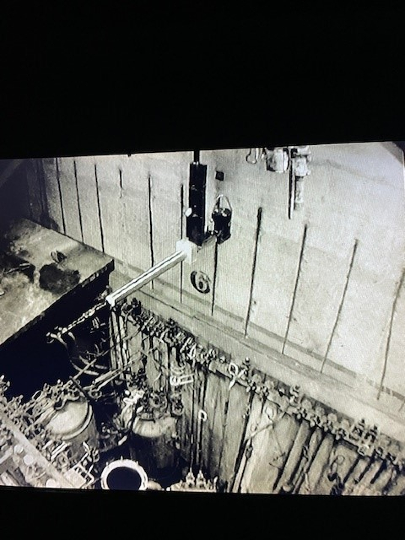 An overhead look at the inside of a wall in a facility building