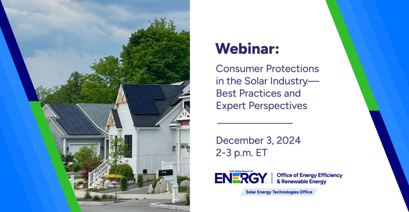 SETO Stakeholder Webinar Consumer Protections