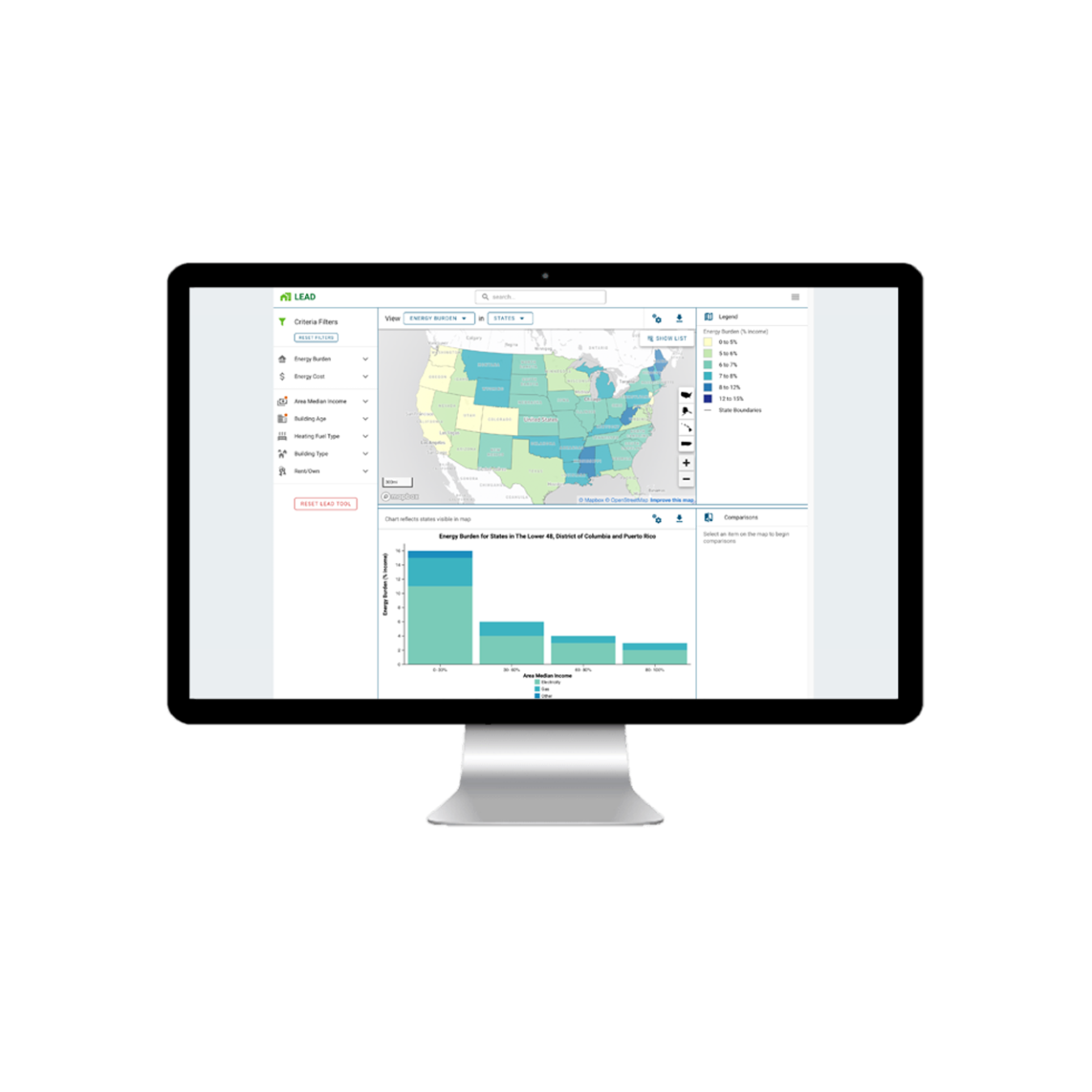 LEAD tool interface on desktop monitor