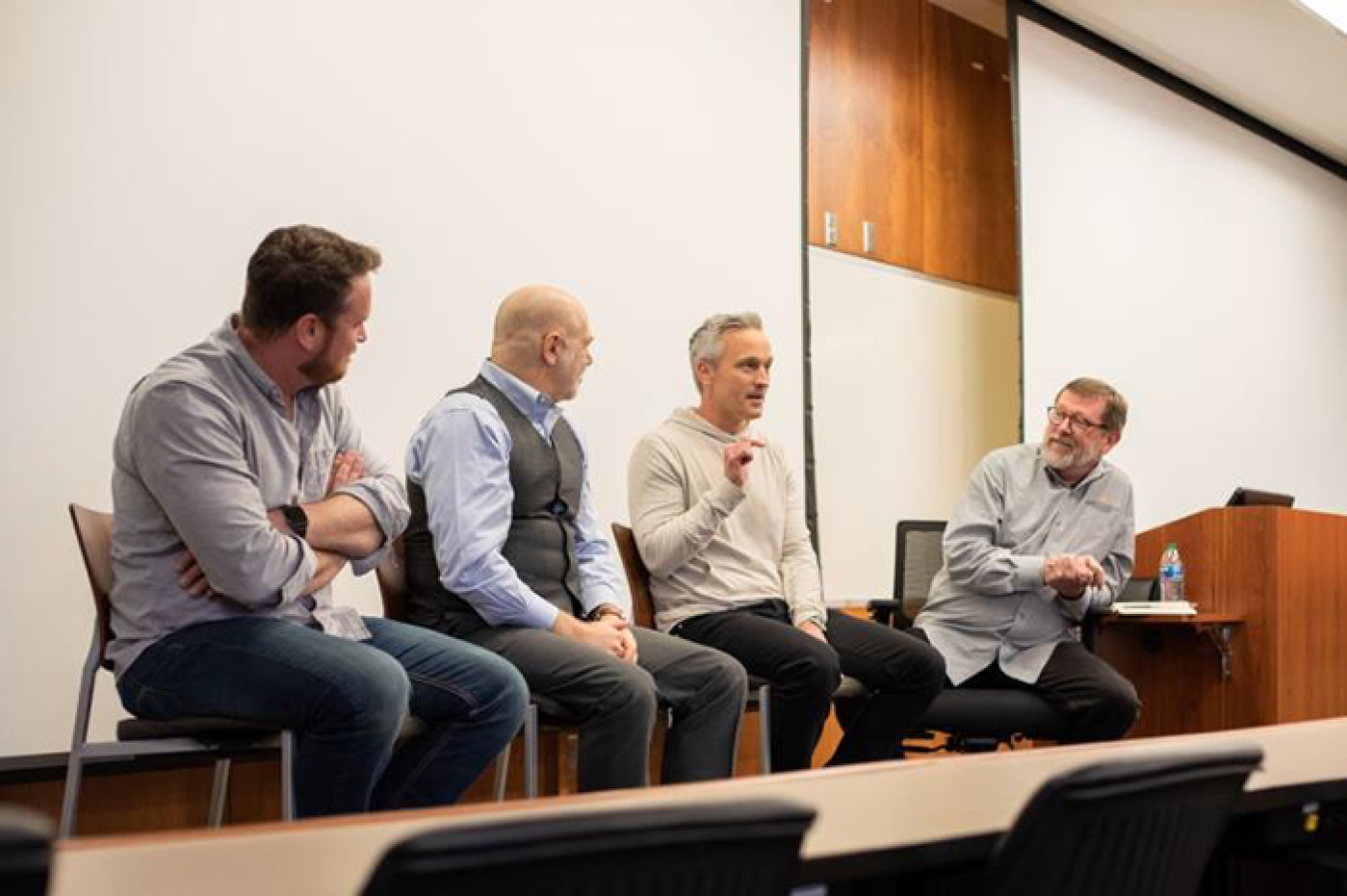 Speakers on panel at university