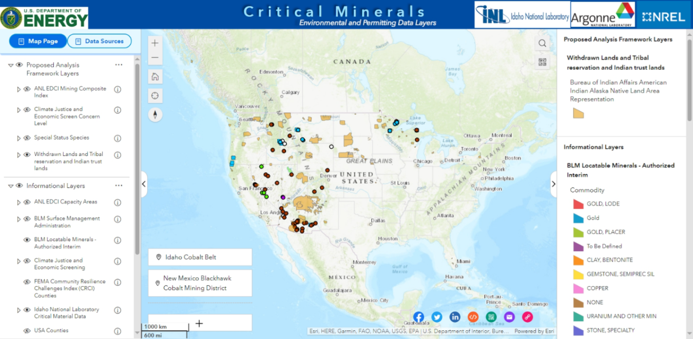 Critical Minerals and Materials map 1-13-25